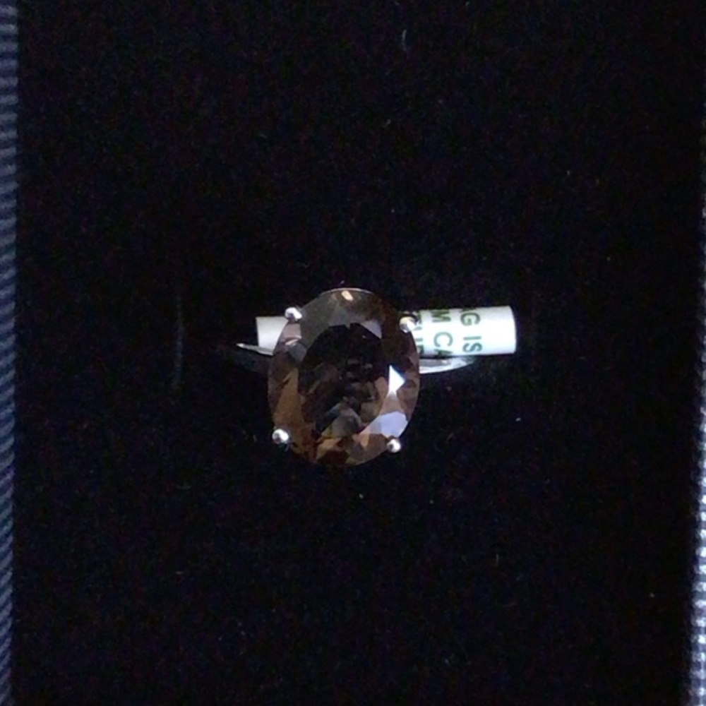 Sterling Silver Smoky Quartz Oval Ring